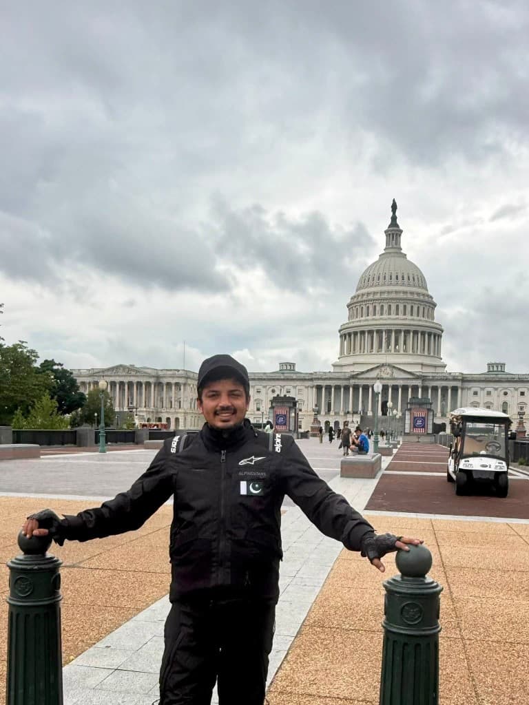 Motorcyclist at the U.S. Capitol in Washington D.C.