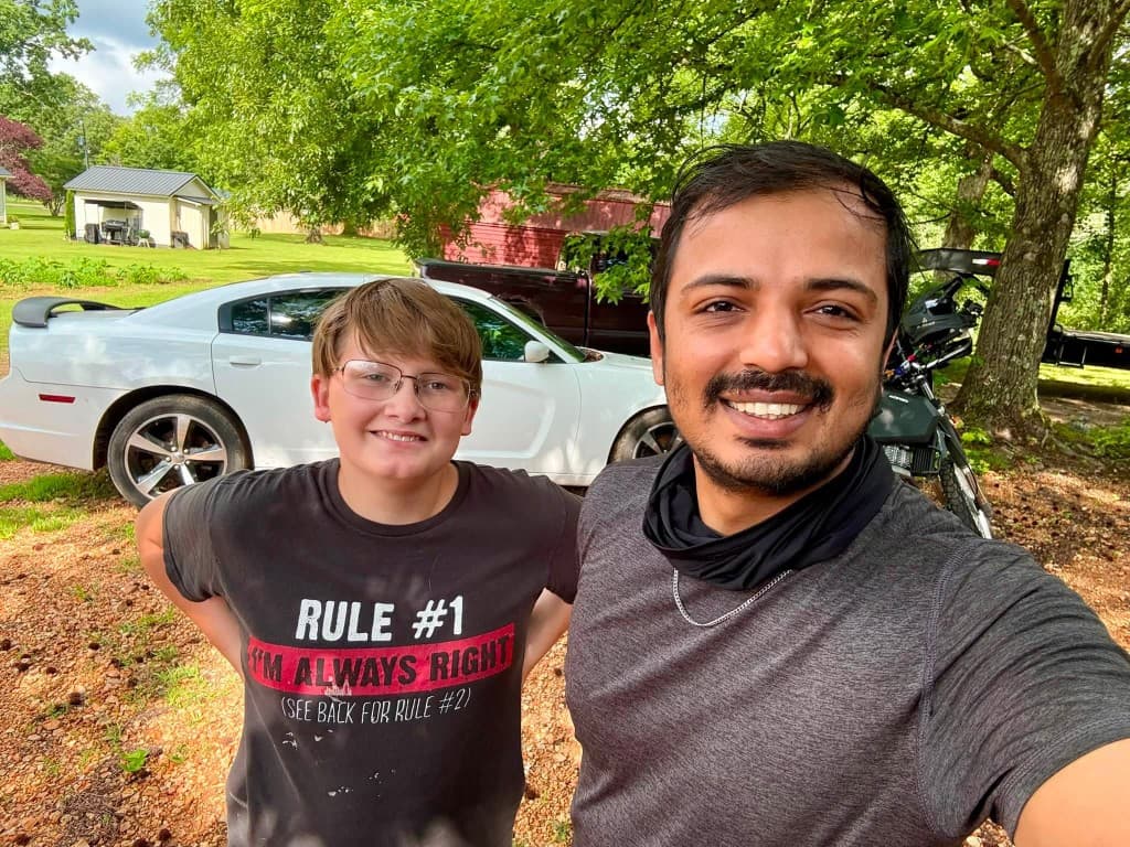 Human connection with a local boy during the journey