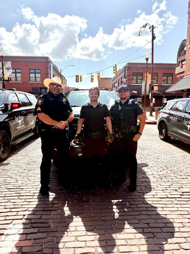 Fort Worth Police officers at the Fort Worth Stockyards