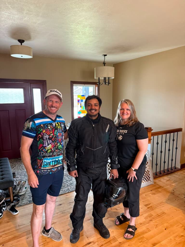 Indoor hospitality moment with hosts during the expedition